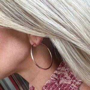 Rose Gold Hoop Earrings, Perfect Hoop Earrings with Lever Back -Hypoallergenic Stainless Steel - 2 Sizes