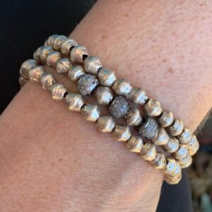 Pewter and Pave Diamond 3 Bracelet Stack Set - SPECIAL!