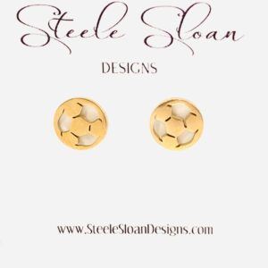 Cute Soccer Ball Earrings - Soccer Player Gift, Soccer Coach Gift, Soccer Ball Gold Stud Earrings, Hypoallergenic gold stud earrings