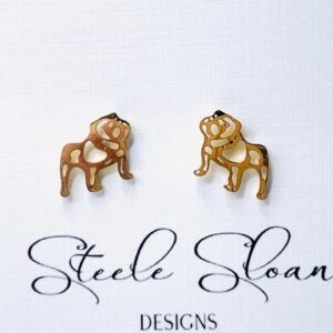 Adorable Bulldog Earrings - Georgia Bulldogs, Mississippi State Bulldogs, Cute Earrings, Stud Earrings, Hypoallergenic