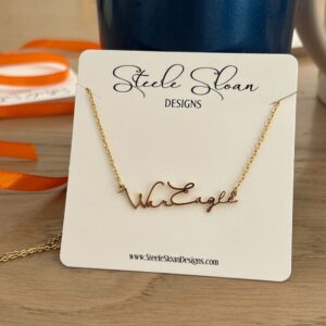 Auburn War Eagle Game Day Necklace - Gift for Auburn Fan - Tarnish Resistant Hypoallergenic Stainless Steel Officially Licensed