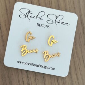 Go Bears Game Day Earrings Bears Fans Cute Bears Gift Hypoallergenic Earrings Bears Graduation Gift