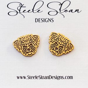 Maltese, Corki Gold Stud Earrings, Dog Lover Gift, Maltese Gift, Corki Gift, Gold Stud Earrings, Hypoallergenic