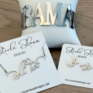BEST Bama Silver Gift Set! BAMA Bracelet, Roll Tide Necklace, Roll Tide Earrings