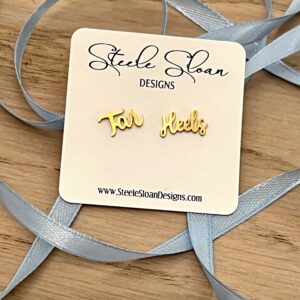 Tar Heels Gold Stud Earrings- Go Heels! UNC gift, Hypoallergenic earrings, Officially Licensed