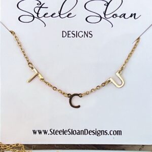 TCU Charm Necklace Gold Texas Christian University Dangle Layer Necklace perfect for Horned Frogs Fans Officially Licensed