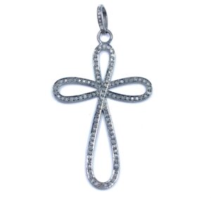 Pave Diamond Rounded Cross - Beautiful!