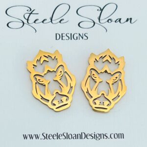 NEW! Arkansas Razorbacks Logo Stud Earrings Hypoallergenic Earrings Go Hogs!