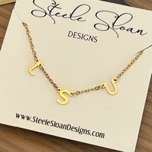 Louisiana State University Gift LSU Charm Necklace Gold LSU Necklace Layer Necklace perfect for Geaux Tiger Fans