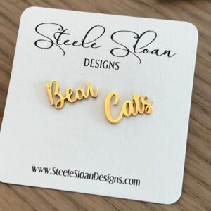 Bear Cats Earrings - cute earrings for Bear Cats Fans