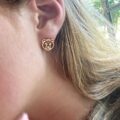 Gold stud earrings