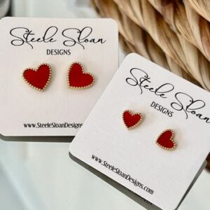 Valentines Gift Red Heart Earrings Hypoallergenic Heart Earrings in Red Large or Small Size Unique Earrings Valentines Galentines Day Gift
